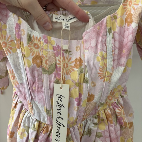 NWT FOR LOVE AND LEMONS CARRIE MIDI DRESS Size XS - Picture 6 of 7